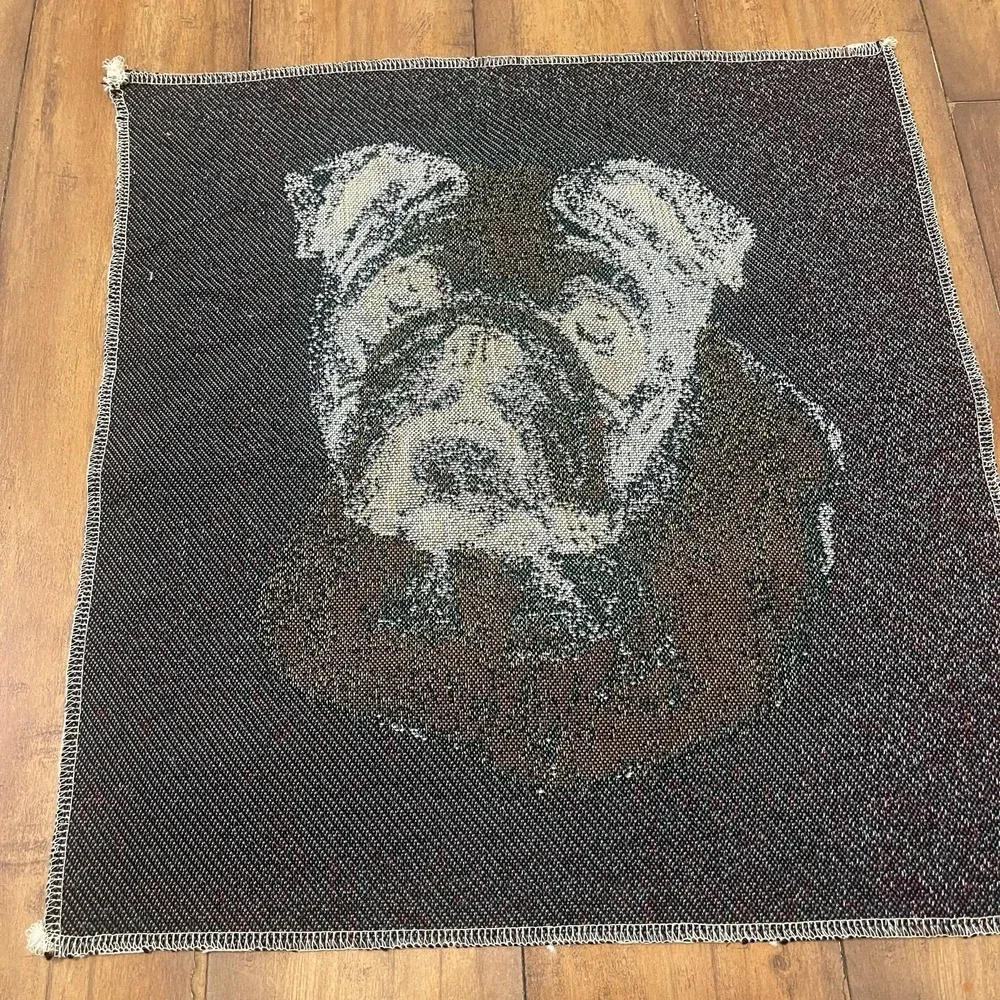 English Bulldog Woven Tapestry Wall Hanging Framable Art